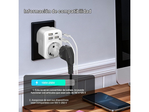 Hoppac 5-in-1 Amerikaanse stekkeradapter - USB – foto 4 – kavel bij XL Auctions