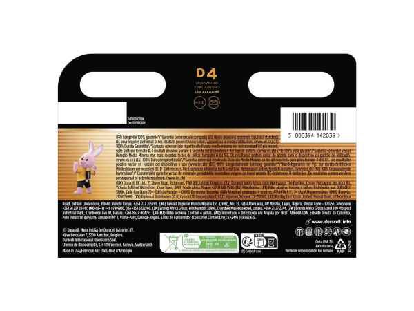 Duracell Plus-D K4 D batterij (mono) Alkaline 1.5 V 4 stuks – foto 2 – kavel bij XL Auctions