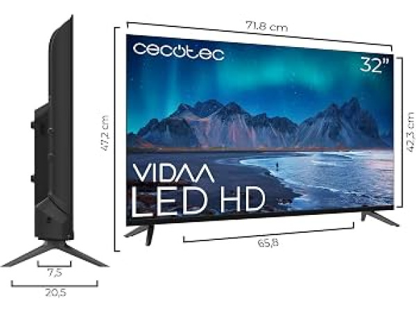 Cecotec Smart TV 32 Inch - A5 Series ALH50032 - VIDAA - HD – foto 2 – kavel bij XL Auctions