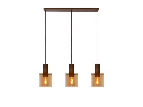 Lucide TOLEDO Pendelleuchte 3x E27 Amber – kavel bij XL Auctions