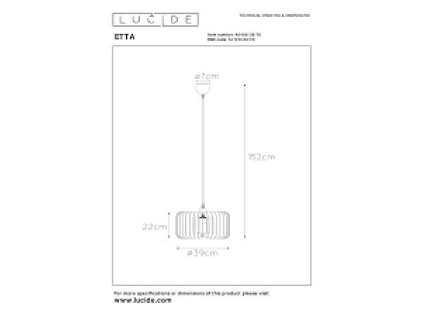 Lucide Etta Scandinavian Pendant Light 39cm – foto 2 – kavel bij XL Auctions