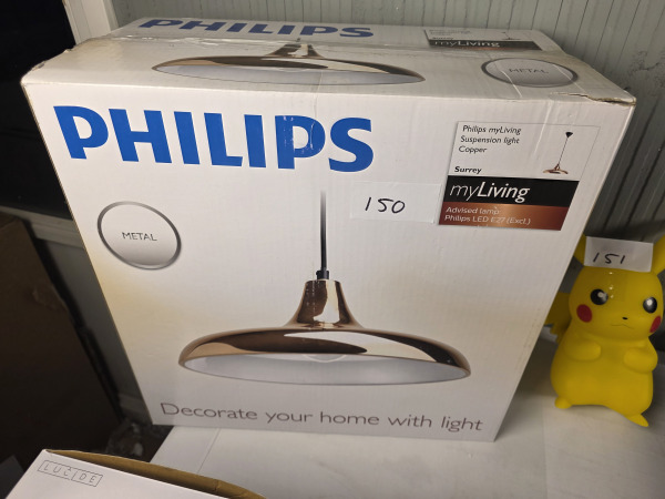 Philips Surrey hanglamp E27 40W gepolijst koper – foto 2 – kavel bij XL Auctions