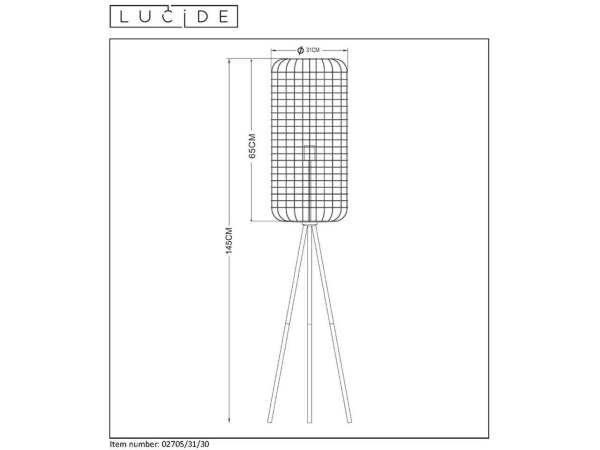 Lucide vloerlamp Esmee - zwart - Ø31x145 cm – foto 2 – kavel bij XL Auctions