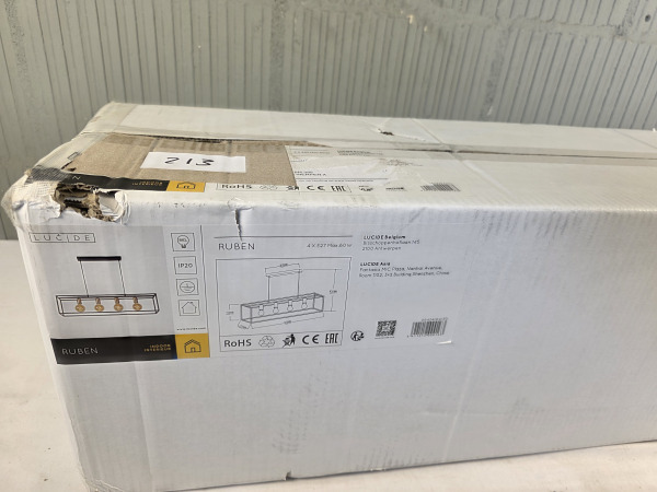 Lucide RUBEN - Hanglamp - 4xE27 - Zwart – foto 6 – kavel bij XL Auctions