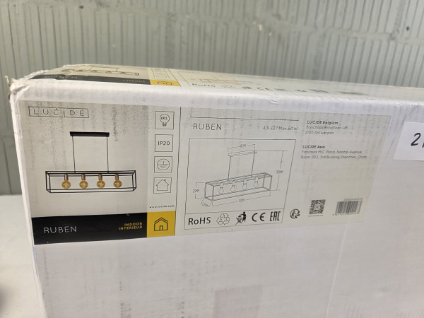 Lucide RUBEN - Hanglamp - 4xE27 - Zwart – foto 10 – kavel bij XL Auctions