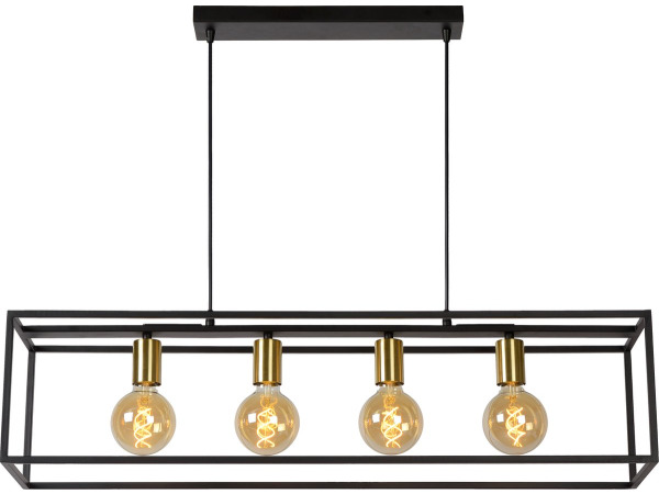 Lucide RUBEN - Hanglamp - 4xE27 - Zwart – kavel bij XL Auctions