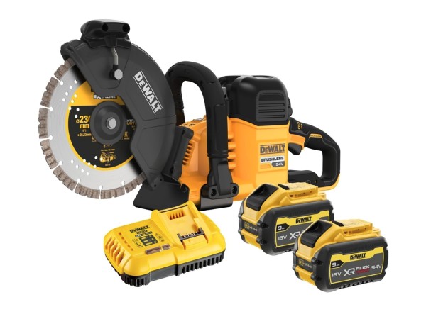 DeWalt brushless doorslijpmachine met accu's en lader