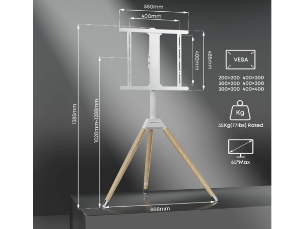 WORLDLIFT Tripod TV Stand met Schildersezeldesign1