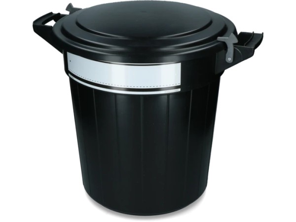VOER00007-voerton-40-liter-zwart-met-deksel-slot-en-schrijflabel