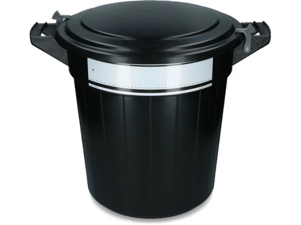 VOER000072EXTRA-voerton-40-liter-zwart-met-deksel-slot-en-schrijflabel