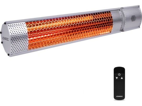 Vonroc Sfeervolle terrasverwarmer Zilver – Marsili 2000W