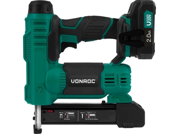 VONROC accu tacker – VPower 20V Incl. 2.0Ah accu en lader