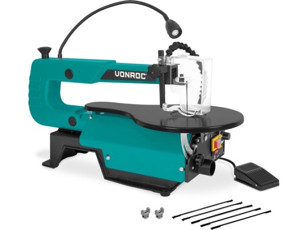 VONROC Figuurzaagmachine 120W – incl. voetpedaal 