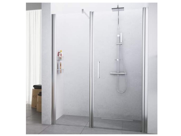 Novellini draaideur met wand 126/132cm Giada chroom