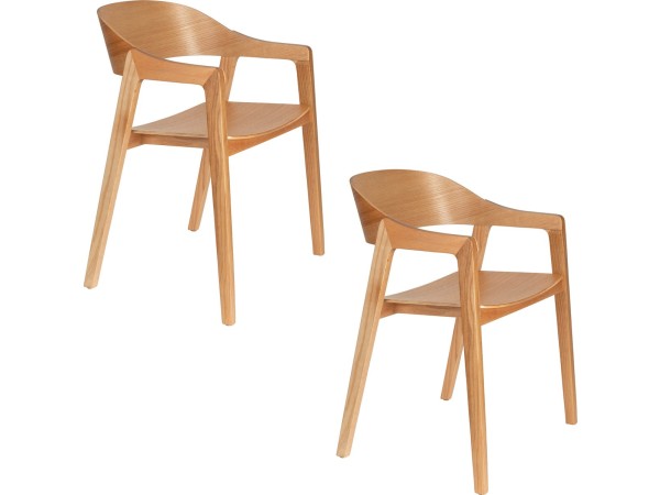 Dutchbone Westlake Eetkamerstoelen met armleuning Hout Naturel ( 2x)