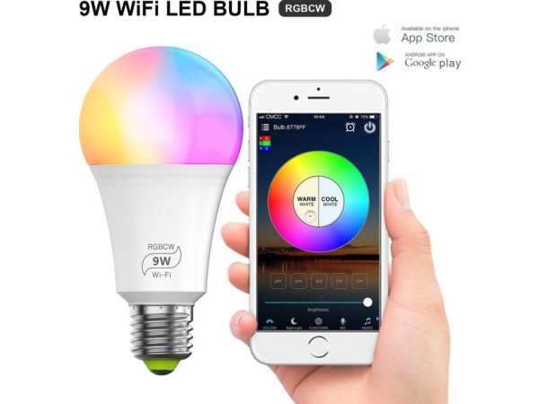 Set van 2 iBello Smart WiFi LED Lamp - E27 - 9W