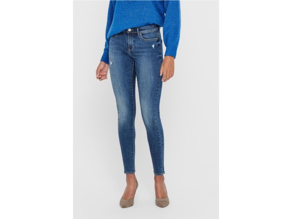Only Onlywauw Life Mid Skinny Medium Blue Denim Maat S/32 