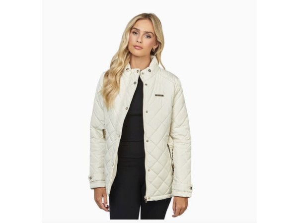 Siksilk Belted Gewatteerde Jas Beige Dames Maat S