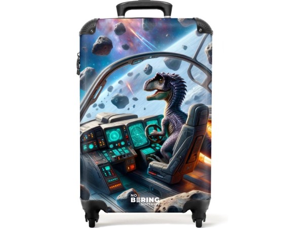 Koffer handbagage dinosaurus cockpit