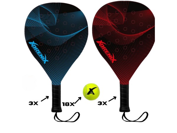B Merk Padelset Racket + 18 Ballen