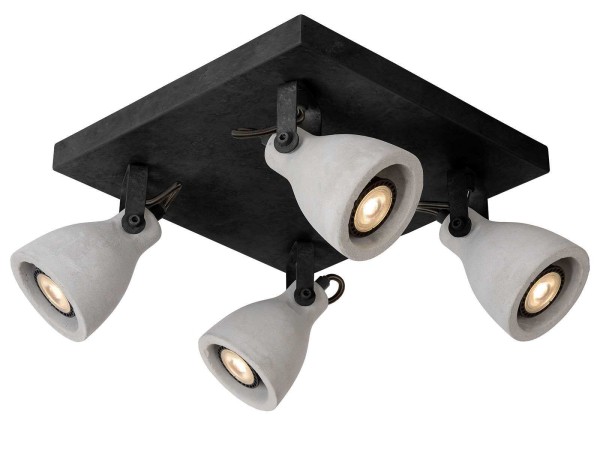 lucide-concriled-dimbare-plafondspot-4x5w-zwart
