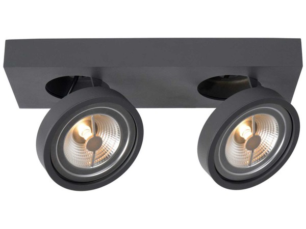 lucide-nenad-ar111-plafondspot-2x10w-dimbaar-grijs