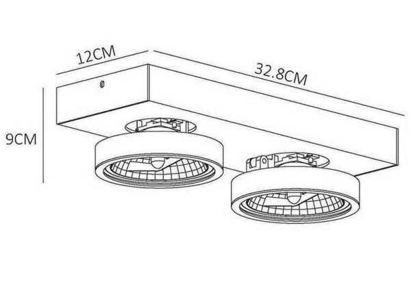 lucide-nenad-ar111-plafondspot-2x10w-dimbaar-grijs