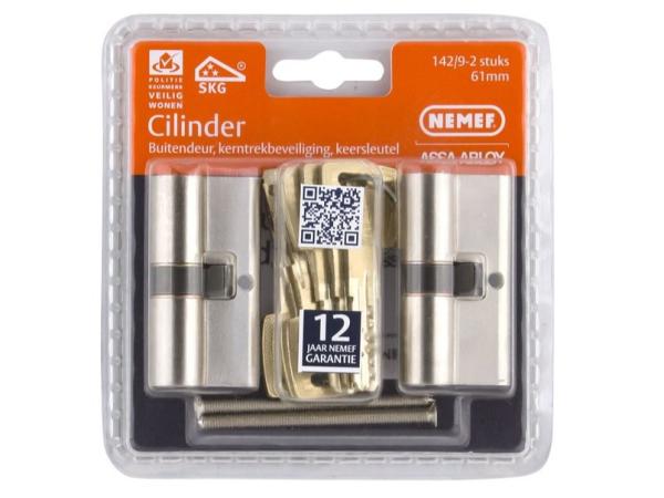 Nemef cilinderslotset 142/9 SKG gelijksluitend