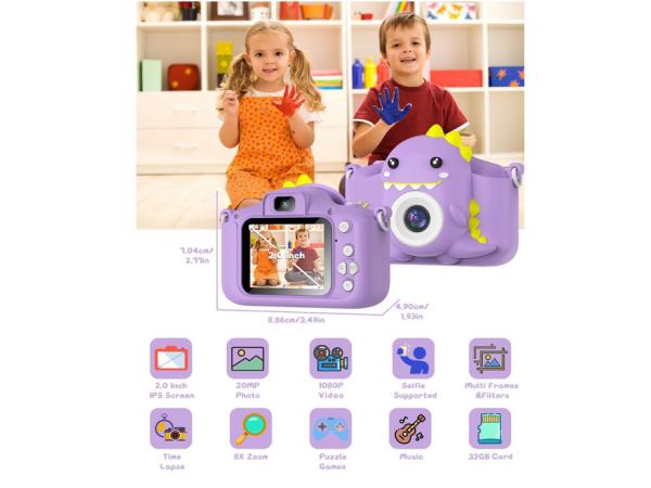 Gofunly Kindercamera 1080P 2.0 Inch Scherm1