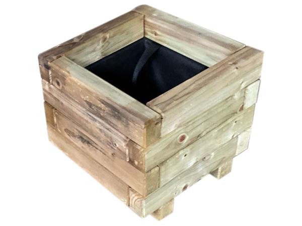 2x Grenen plantenbak 30x30x28 cm