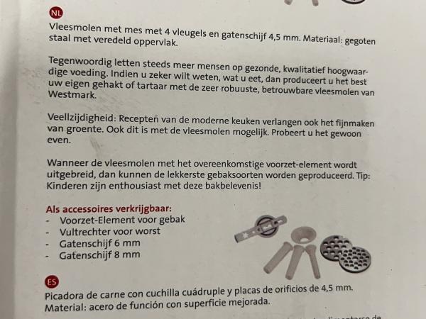 westmark-vleesmolen-met-klem-maat-10