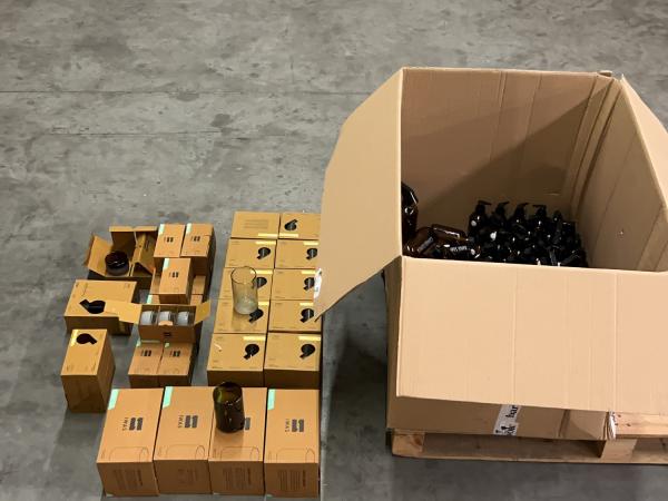 Oliesprayflacons en drinkglazen partij