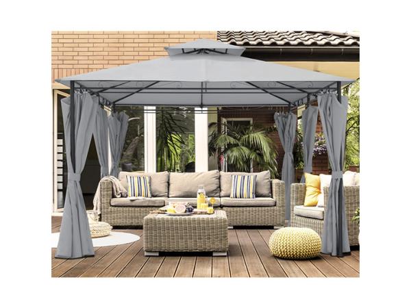 Luxe prieel Vernazza + LED-verlichting    -Grijs- 