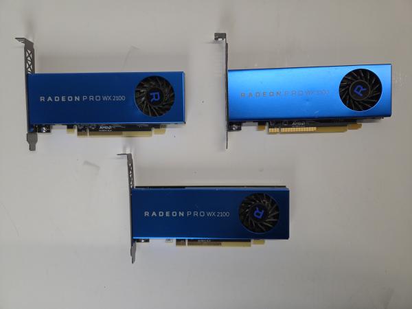 3x AMD Radeon Pro WX 2100 2GB GDDR5 Videokaart