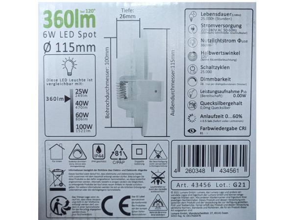6X Lumare - inbouwspot - LED - 6W - warmwit1