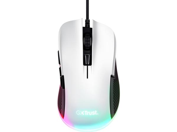Trust GXT 922W YBAR - Bedrade Gaming Muis - RGB verlichting - 7200dpi - Wit