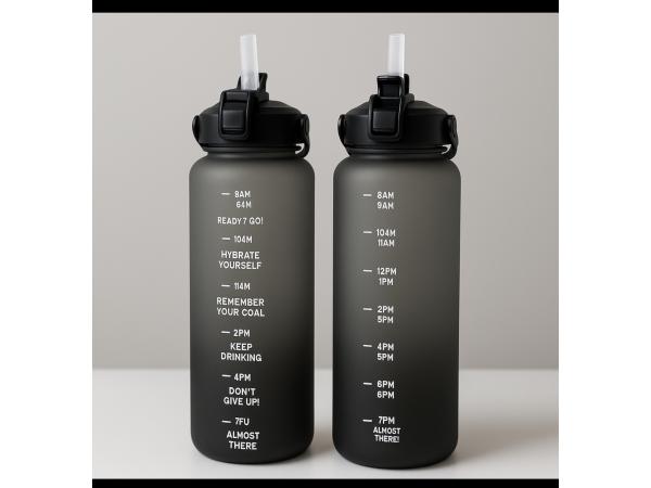 2x Drinkfles 2 liter met rietje 