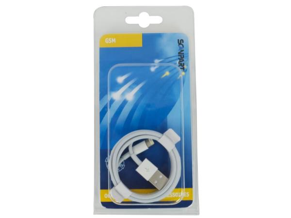 Scanpart Lightning USB laad- en datakabel wit 1m