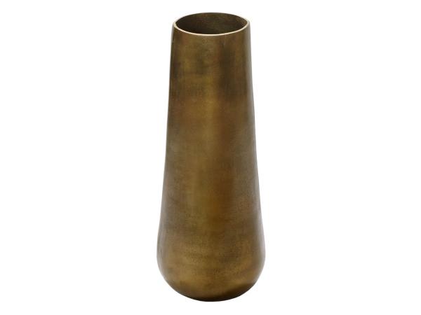 Aluminium vaas large brass oxidise 19x19x51 cm