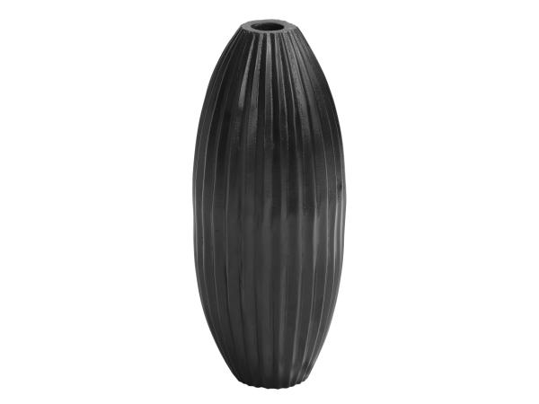 Vaas hoog large met details aluminium mat zwart 