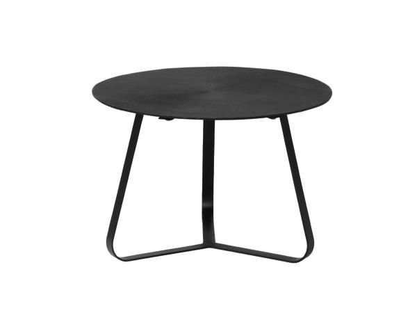 salontafel metaal zwart ribbel 59/59/41