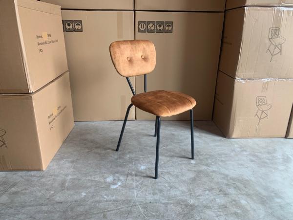 Stoel Marylin (set van 6) Velvet - Velours - Cognac