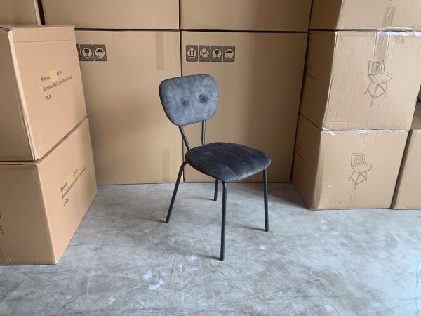 Stoel Marylin (set van 4) Velvet - Velours - Antraciet