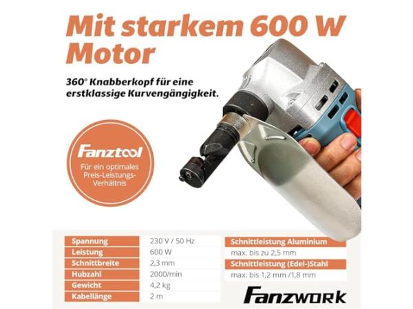 FANZWORK knabbelschaar blikschaar 600W1