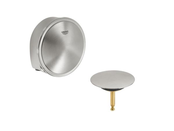 Grohe afdekset badwaste m/toevoer Talentofill supersteel