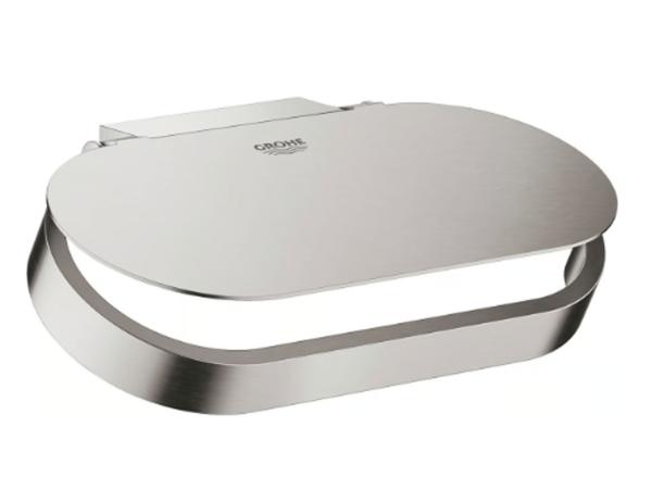 Grohe closetrolhouder met deksel Selection supersteel