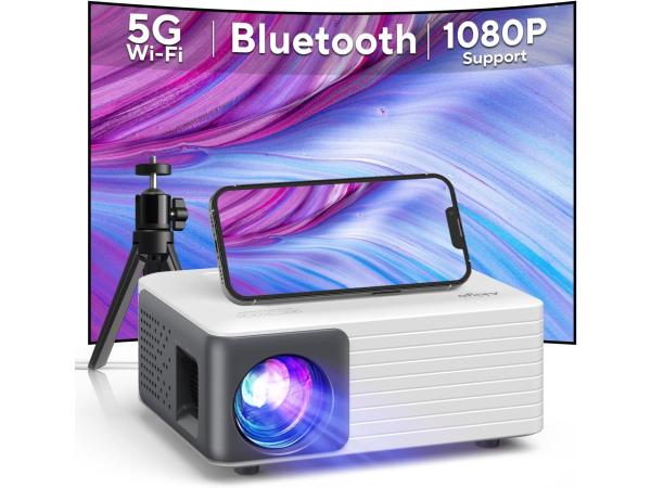 AKIYO Mini Projector (5G WiFi, Bluetooth) 1080P