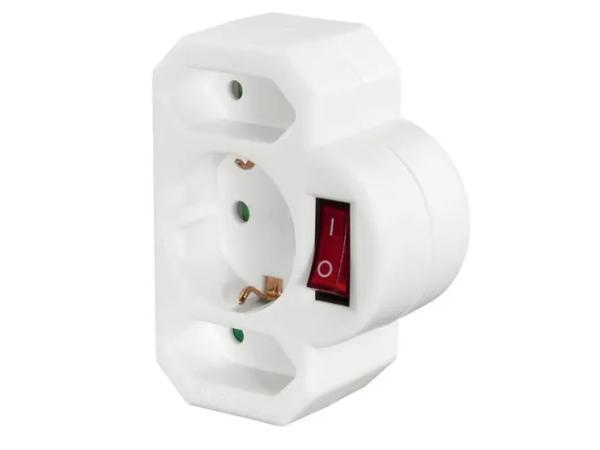 Hama Stopcontactadapter 3-voud 1x geaard stopcontact 2x euro