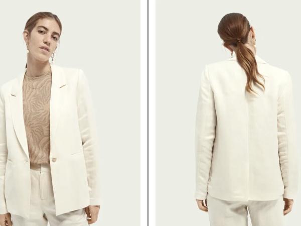 Scotch & Soda Blazer Maat S Ecru