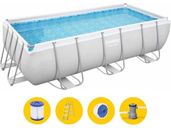 Bestway Opzetzwembad incl filterpomp&trap 404 x 201 x 100 cm